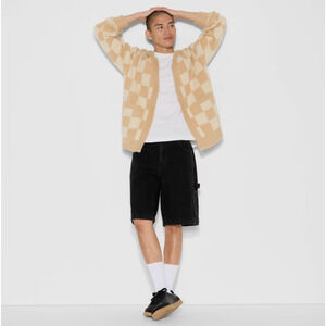 Men's Oversized Cardigan Sweater - Original Use in Cream Size Large